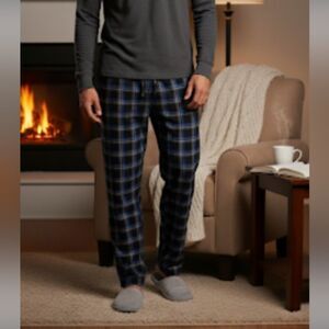Men’s Nautica Blue Plaid Sleep Pants XL Soft Lounge Pajama Bottoms Like New
